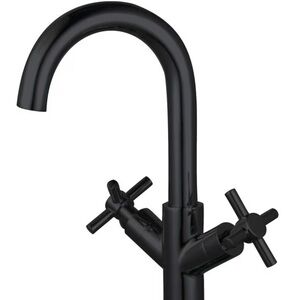 KINGSTON BRASS Onyx Matte Black Fauceture Concord faucet & Pop-Up drain NIB!